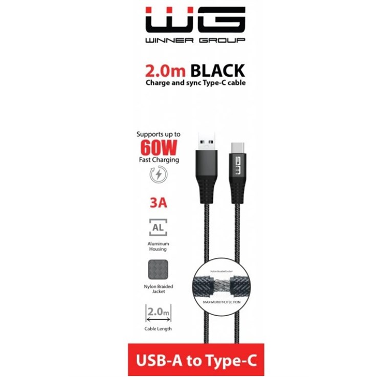 Winner Group Kabel do transmisji danych WG Type C-USB-A/2m/3A