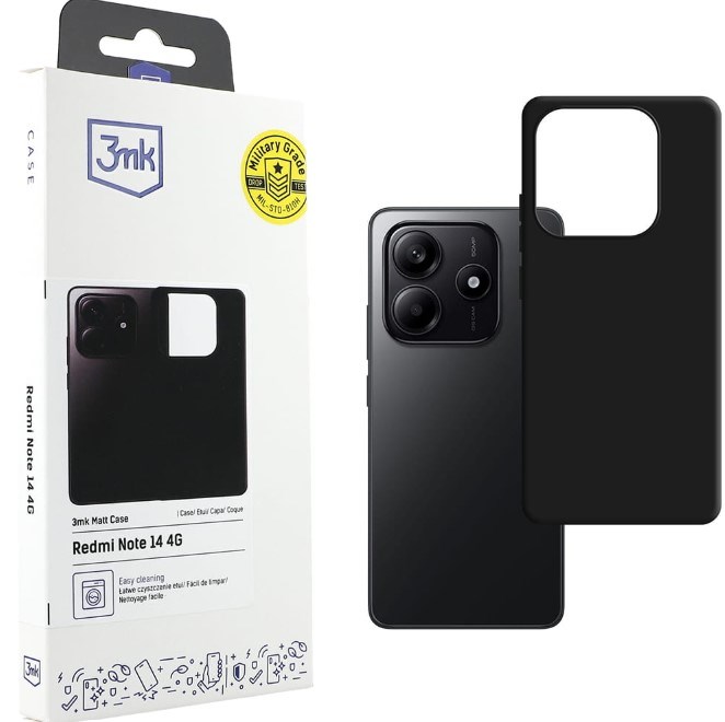 3mk Matt Case black Redmi Note 14 4G