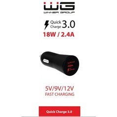 Winner Group Ładowarka samochodowa 1x USB Quick Charge QC3.0 black