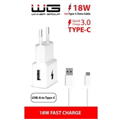 Winner Group Ładowarka sieciowa Fast Charging/USB (2.4A) QC 3.0 + kabel Type Cwhite / magnetic box